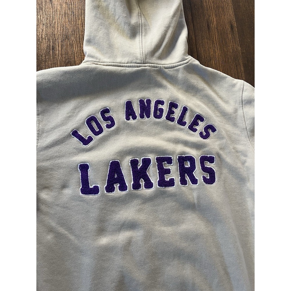 Men's Los Angeles Lakers Sweatshirt Beige Logo M NBA Kobe Lebron Shaq Magic LA